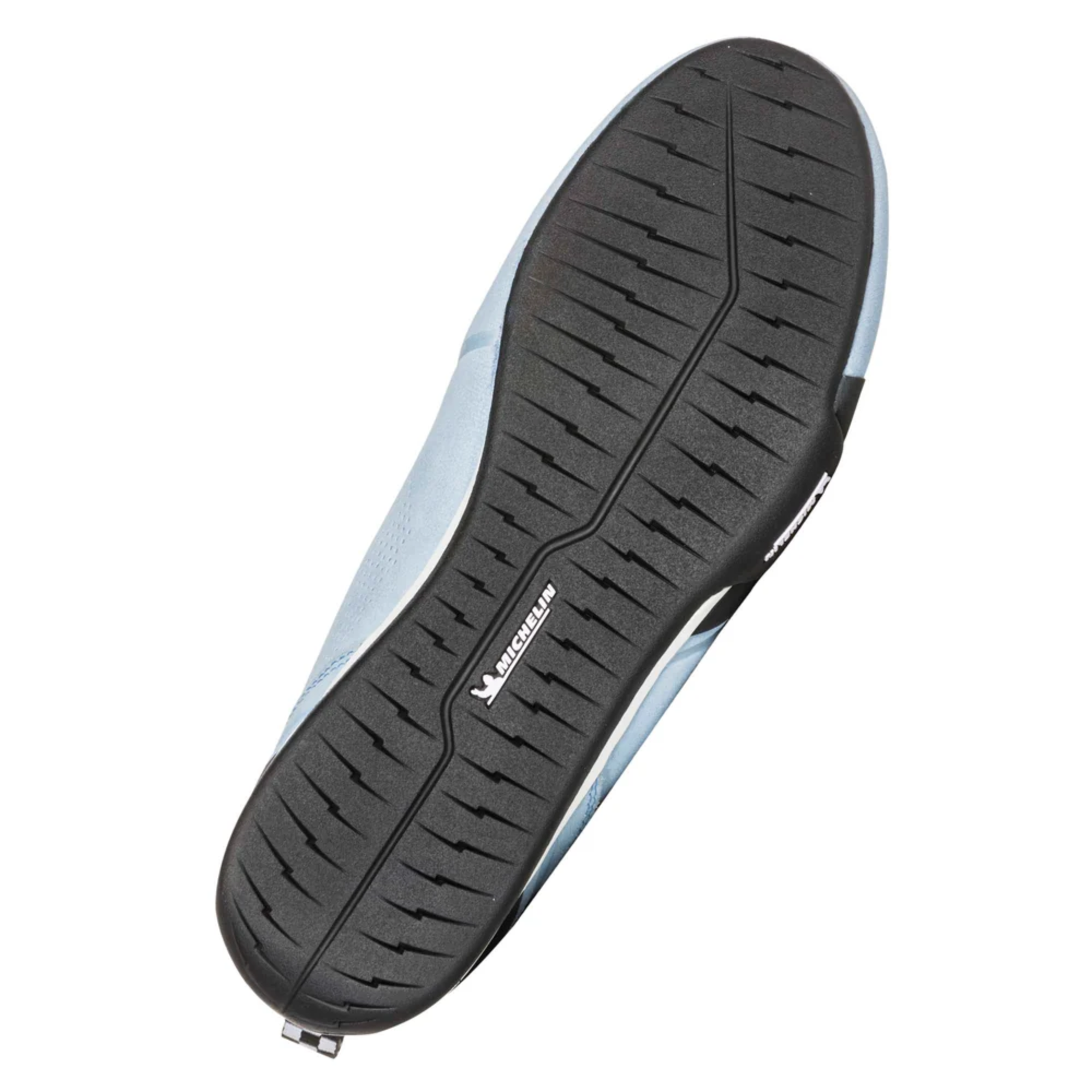 The sole (or bottom) of the blue Chicane GT3 Women's Racing Shoes - SFI 3.3.