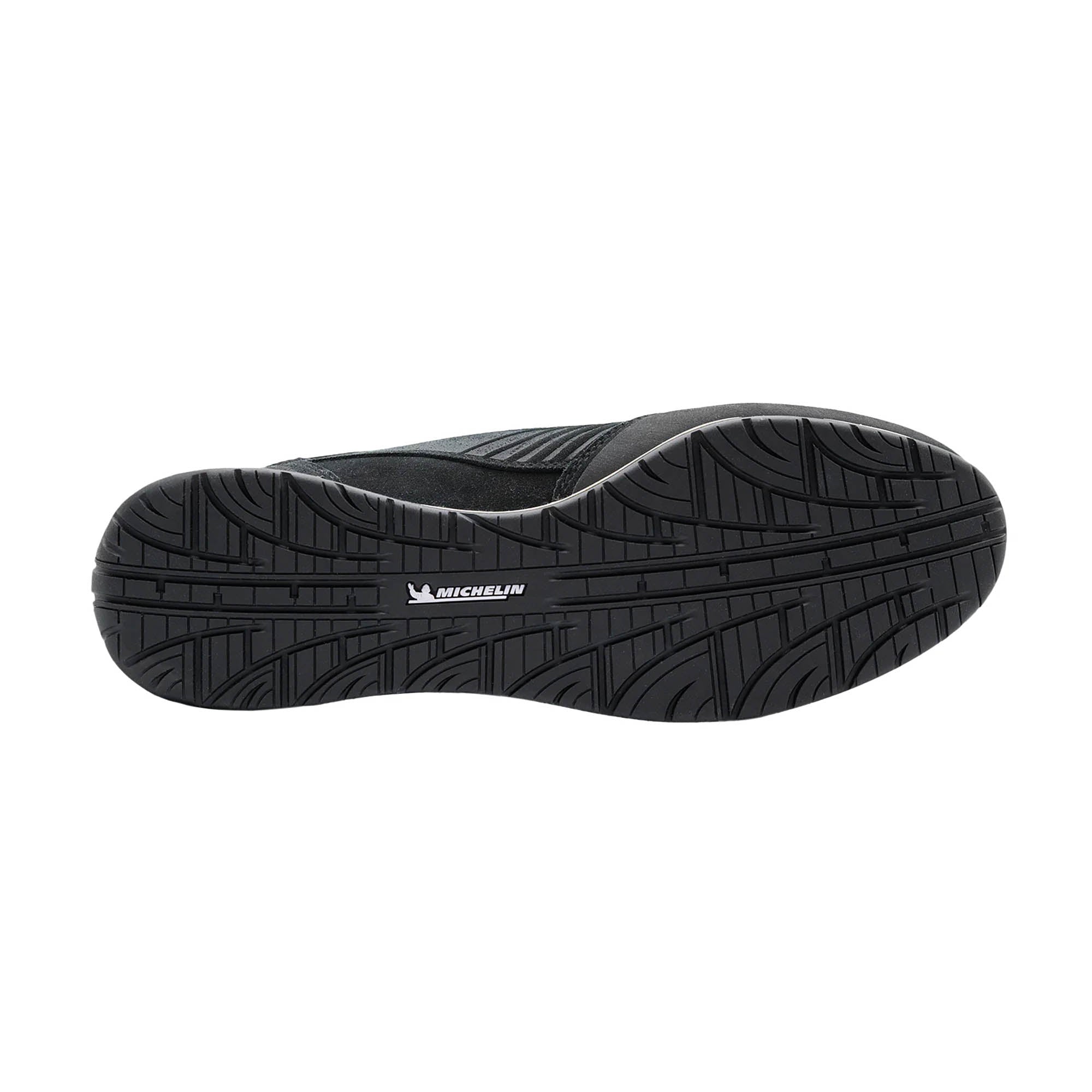 The sole of the black SFI 3.3 rated Chicane TS-X Pit Crew Shoes.