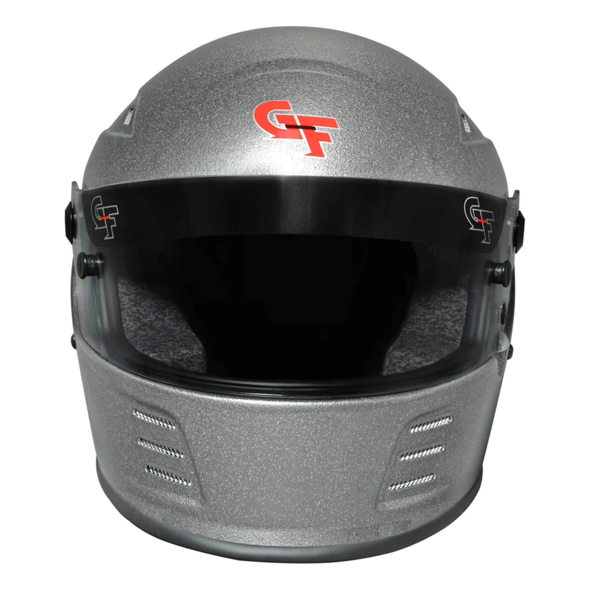 The front of the silver G-Force Revo SA2020 Helmet from G-Force.