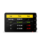 The Garmin Catalyst 2 Driving Performance Optimizer showing your lap times.