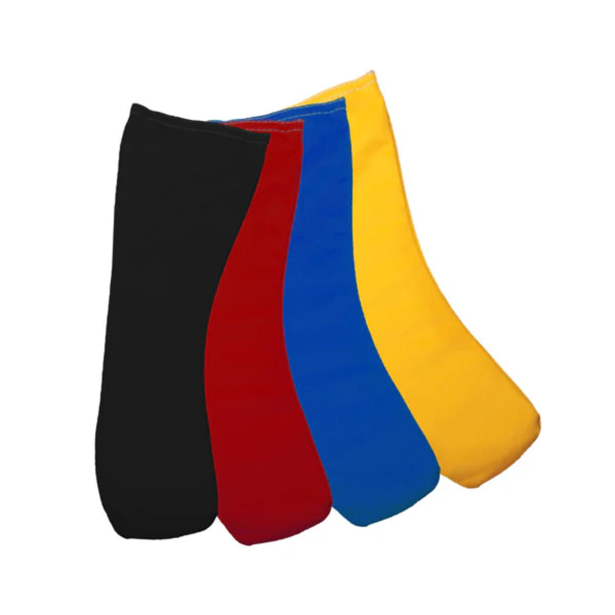 The black, red, blue and yellow HANS Gel Replacement Padding Sets.