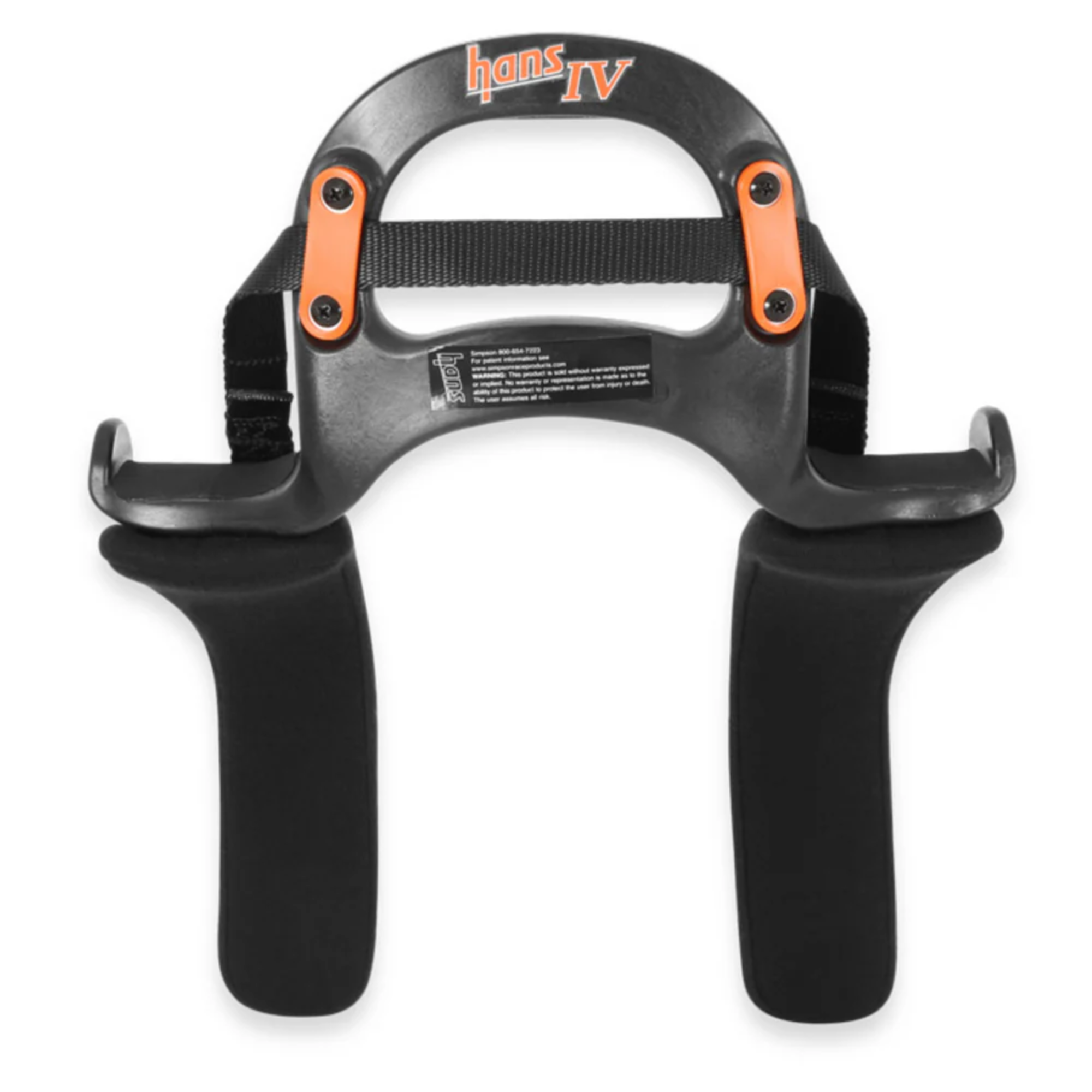 The Hans IV SFI Device - Quick Click from HANS shown from the back.