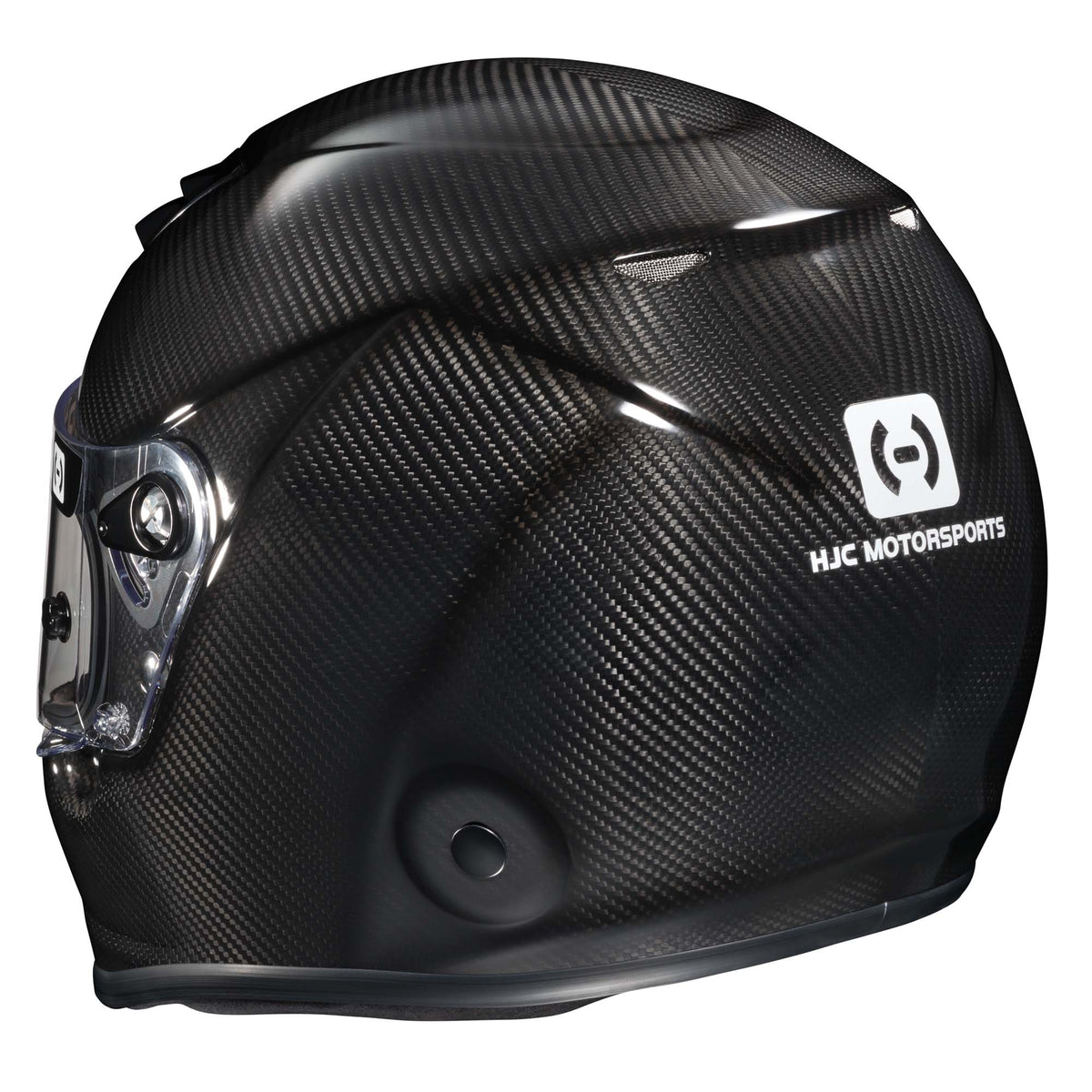 The SA2020 HJC H10 Carbon Racing Helmet from the back.