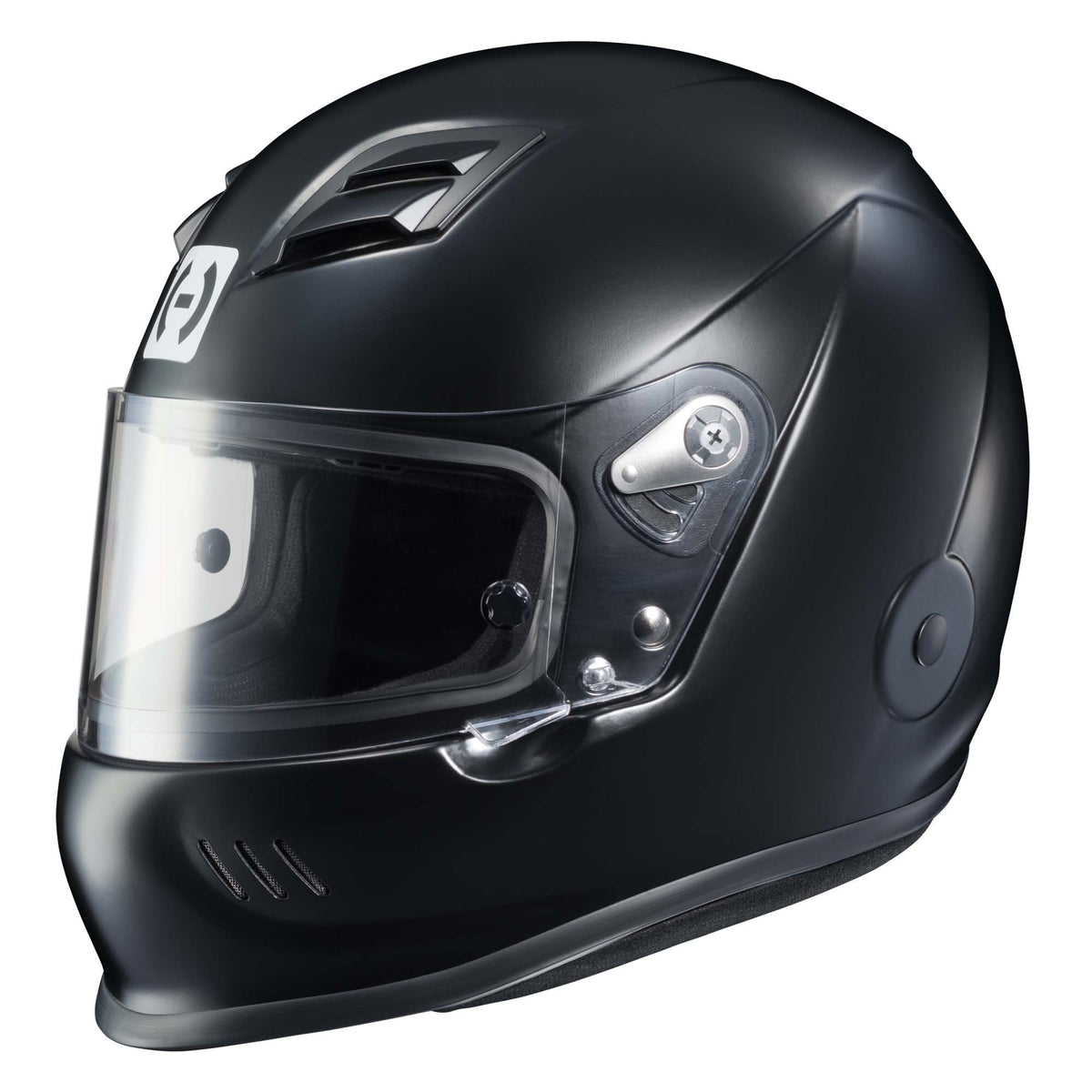 The black Snell SA2020-rated HJC H10 Racing Helmet.