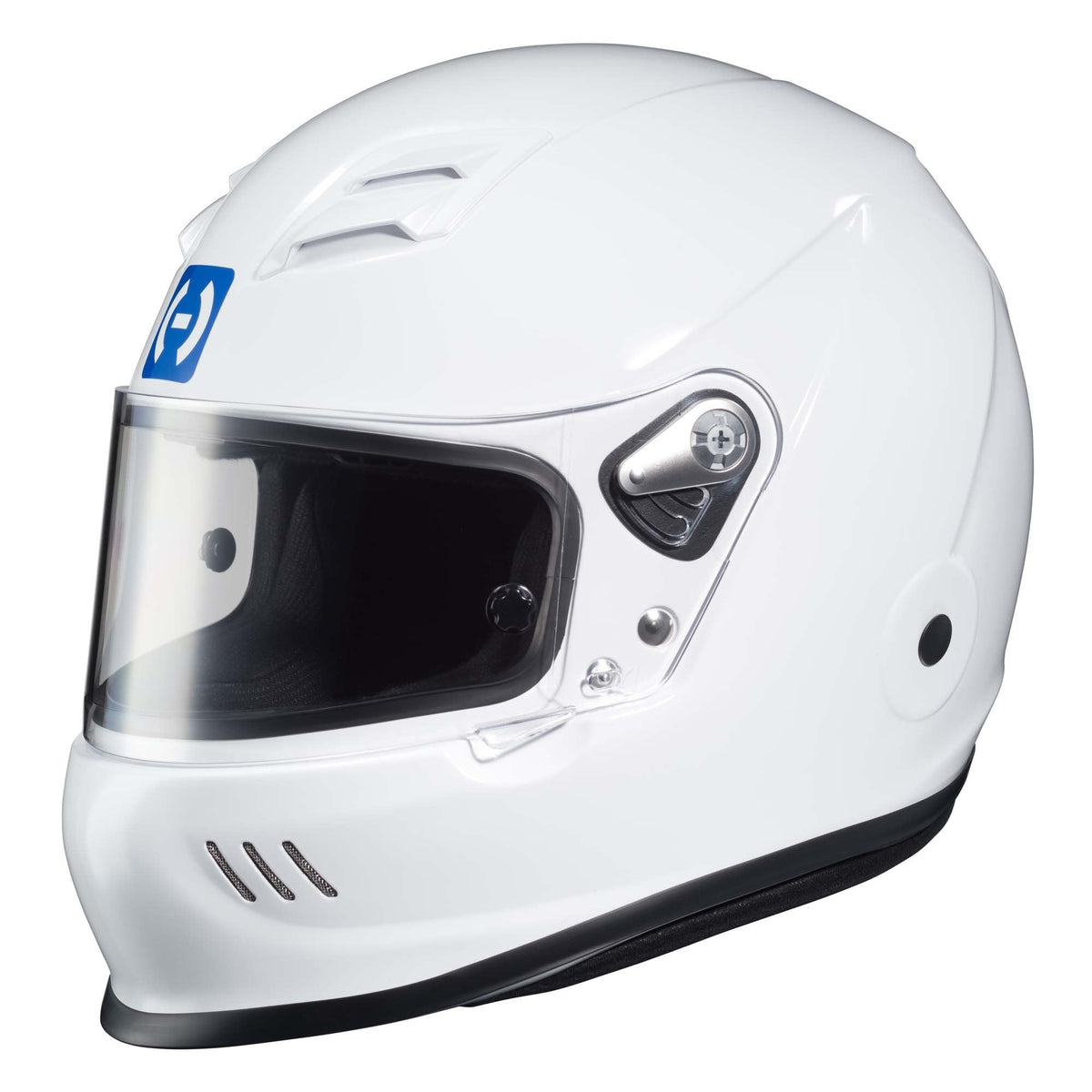 The white Snell SA2020-rated HJC H10 Racing Helmet.