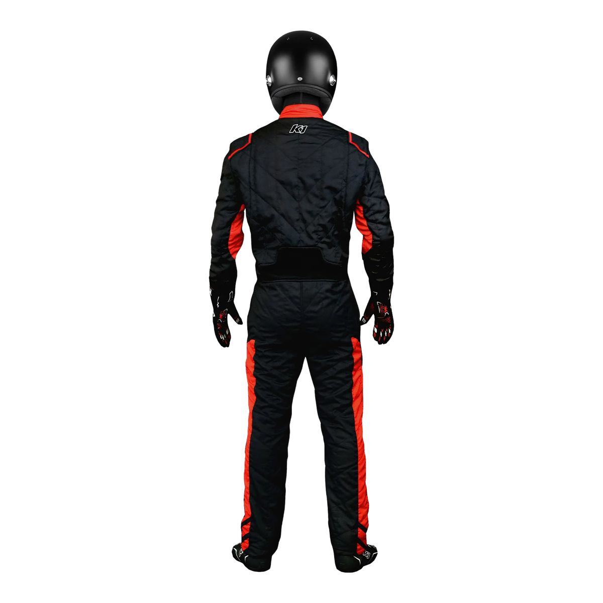 The back of the red SFI 3.4/5 homologated K1 RaceGear Aero SFI Racing Suit.