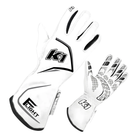 The white K1 RaceGear Flight Nomex Racing Gloves.
