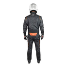 The back of the black and flo orange SFI 3.2A/5 homologated K1 RaceGear GT-2 SFI Racing Suit.