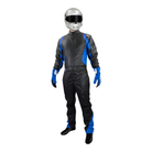The front of the blue SFI 3.2A/5 homologated K1 RaceGear Precision II SFI Racing Suit.