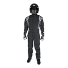 The front of the black SFI 3.2A/5. homologated K1 RaceGear Precision II SFI Youth Racing Suit.