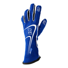 The back of the blue SFI 3.3/5 homologated K1 RaceGear Track 1 Nomex Racing Gloves.