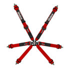 The red FIA 8853-2016 homologated Lifeline Copse Racing Harness.