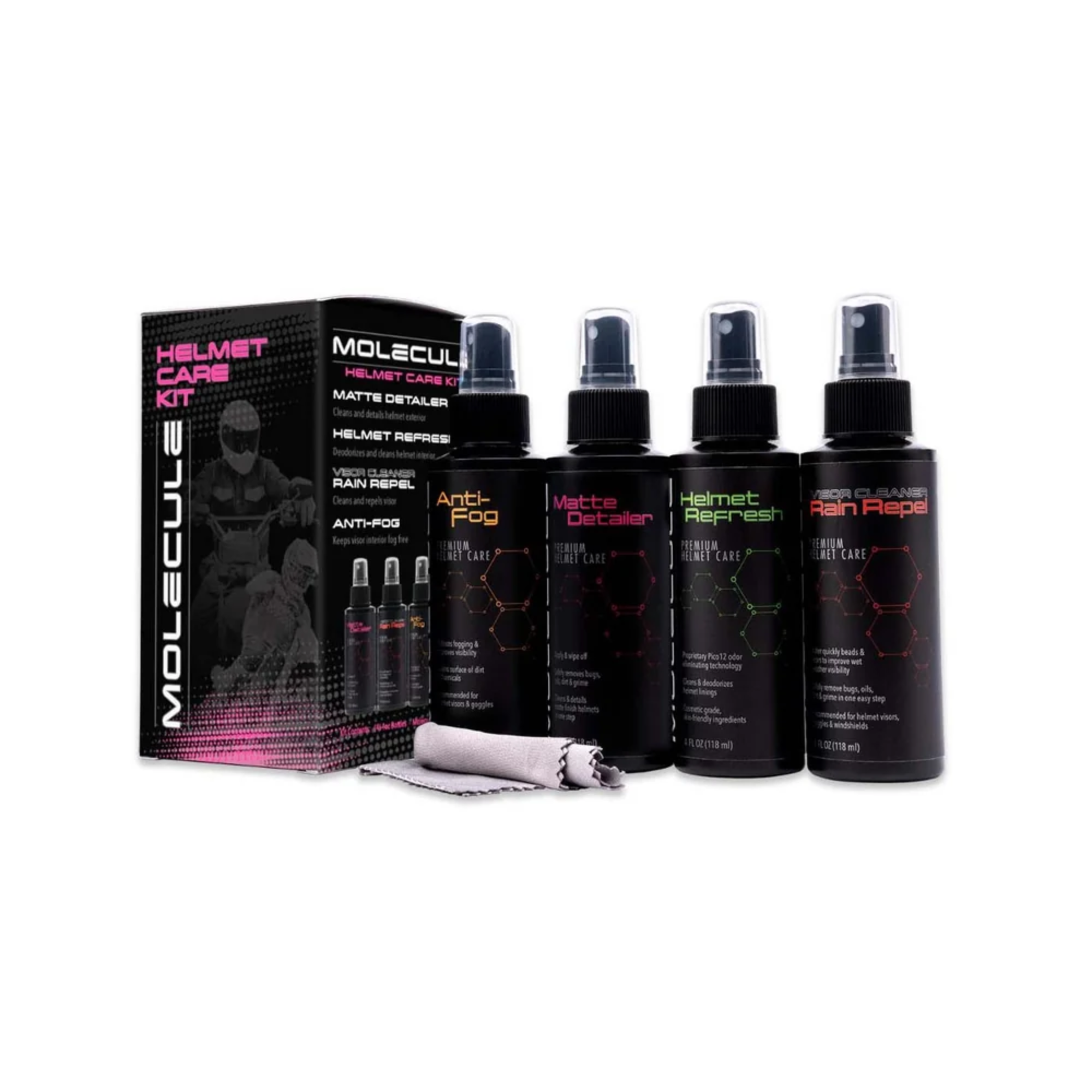 The Molecule Matte Helmet Care Kit.