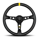The black leather Momo Mod 07 Steering Wheel.