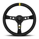 The black suede Momo Mod 07 Steering Wheel.