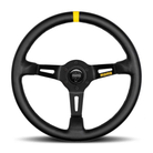 The black leather Momo Mod 08 Steering Wheel.