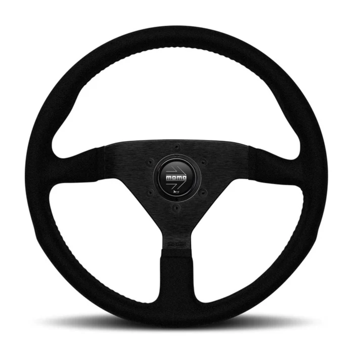 The black Momo Montecarlo Alcantara Steering Wheel.