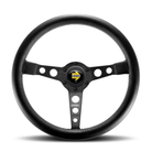 The black Momo Prototipo Steering Wheel.