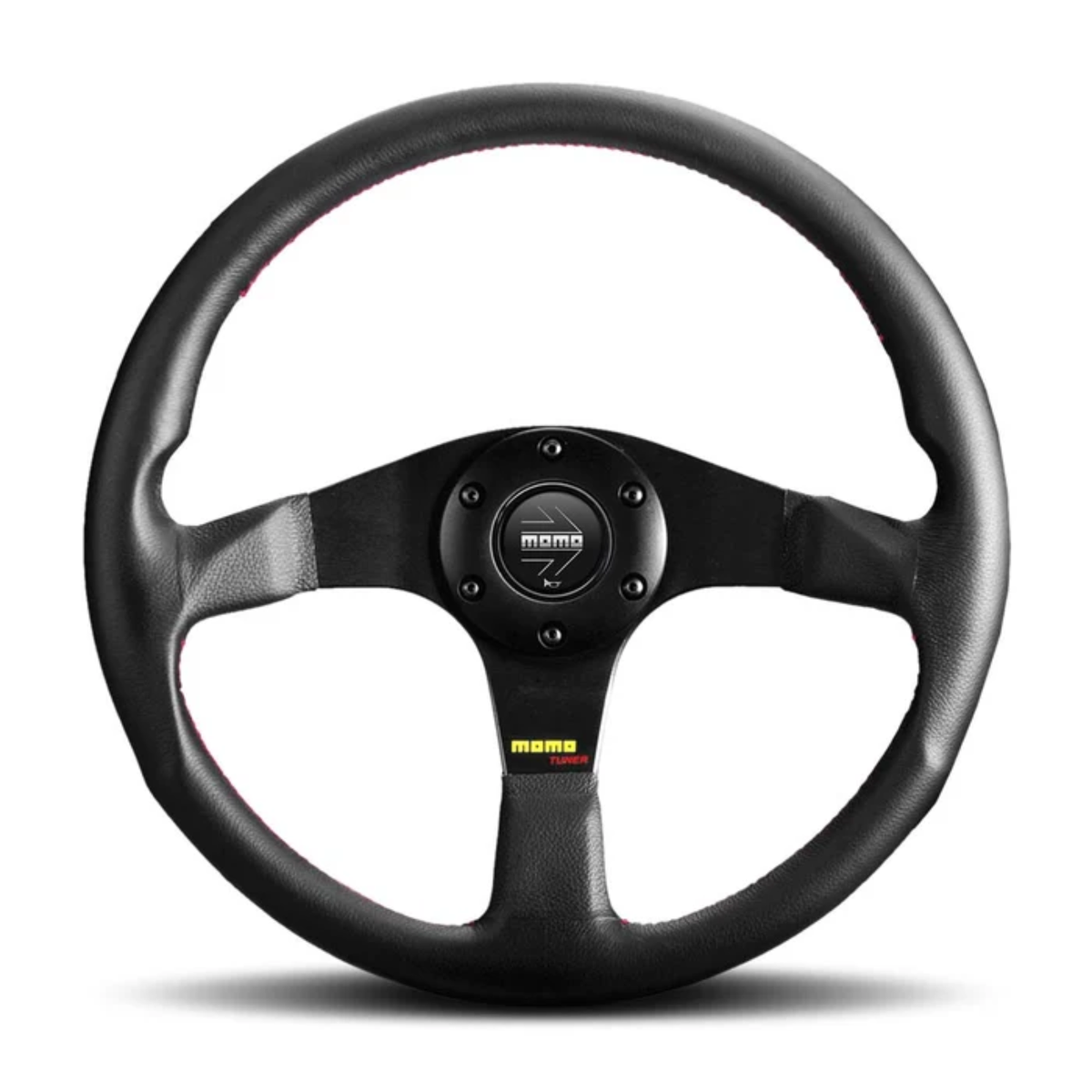 The black Momo Tuner Steering Wheel.