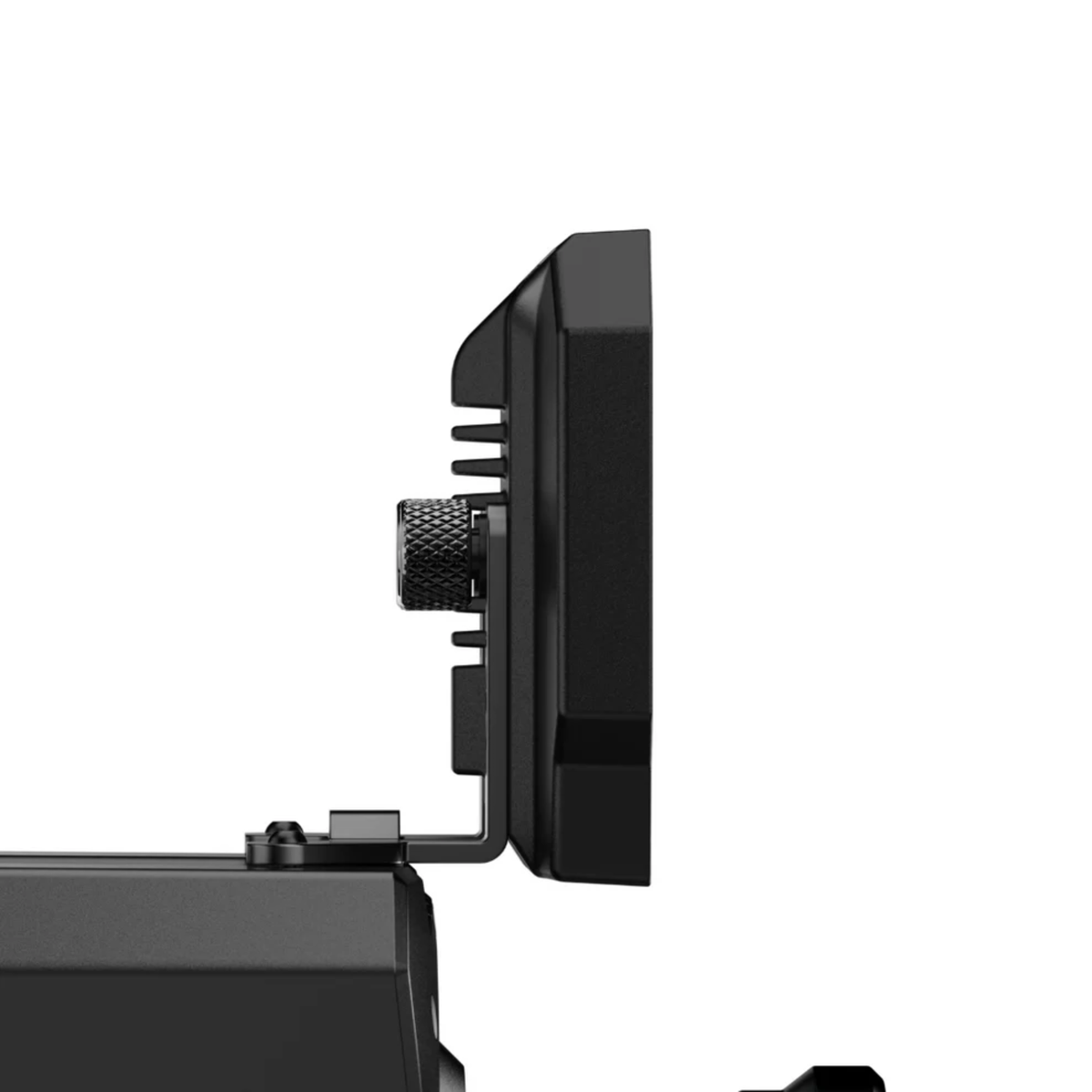 The Moza Racing CM2 Dash mounted to a wheelbase for sim racing.