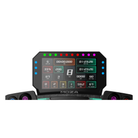 The Moza Racing CM2 Dash mounted on a display wheel base behind a sim racing wheel.