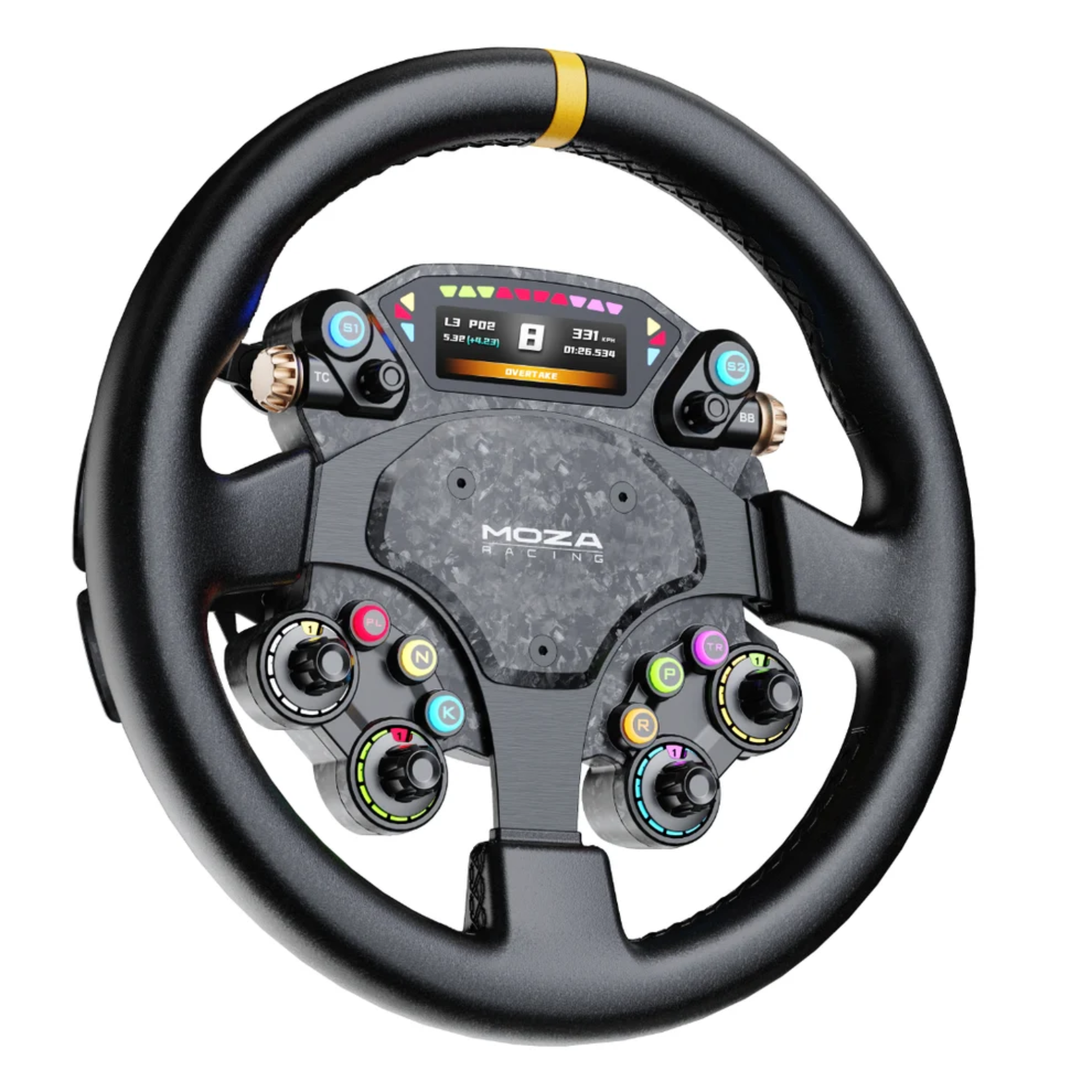 The Moza Racing CS Pro Steering Wheel.