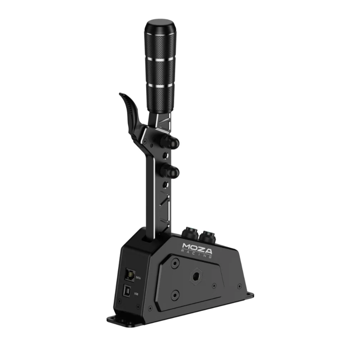 The Moza Racing SGP Sequential Shifter at an angle.