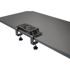 The MOZA Racing Table Clamp Mounting Bracket on a gaming table.
