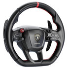 The Moza Racing x Automobili Lamborghini Revuelto Steering Wheel from an angle.