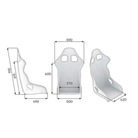 The dimensions of the OMP ARS-R Racing Seat.