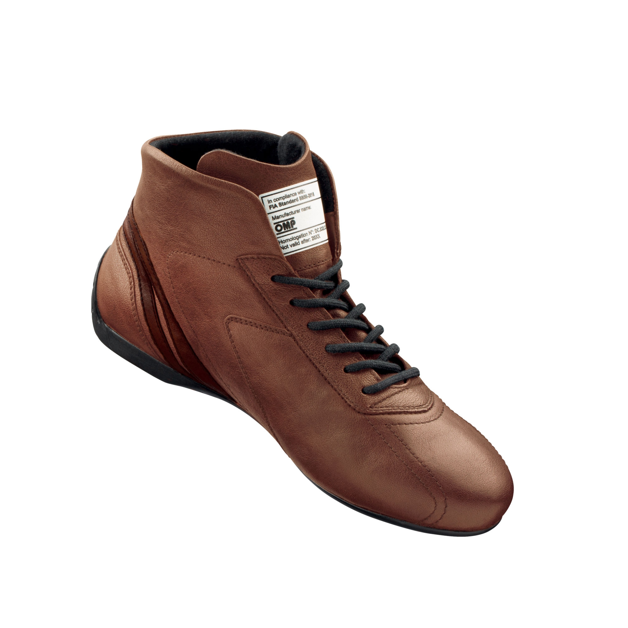 The brown OMP Carrera Low Racing Shoes.