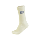 The FIA 8856-2018 certified white OMP Fire Resistant Racing Socks.