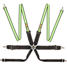 The FIA 8853-2016 rated black and yellow OMP First 3+2 Racing Harness.