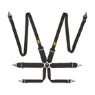 The FIA 8853-2016 rated black OMP First 3+2 Racing Harness.
