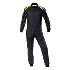 The 2024 model anthracite, black and yellow OMP First Evo Racing Suit.