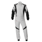The front of the grey and black OMP First Evo Racing Suit.