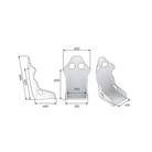 The dimensions of the OMP First-R Racing Seat.