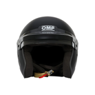 The front of the flat black OMP GP-I Open Face Racing Helmet - SA2025.