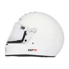 The side of the white OMP GT-EV Racing Helmet - SA2025.