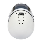 The top of the white OMP GT-EV Racing Helmet - SA2025.