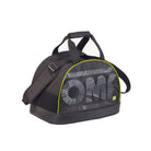 The OMP Helmet Bag, a black duffel bag with the OMP logo and yellow accents.