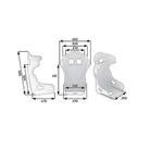 The dimensions of the OMP HRC-R Fiberglass Racing Seat.