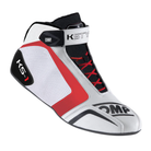 The white and red OMP KS-1 Karting Shoes from OMP.
