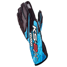 A single black and cyan OMP KS-2 Art Karting Glove - Old Model.