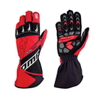 The red and black OMP KS-2R Youth Karting Gloves.
