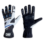 The black, blue and white OMP KS-3 Karting Gloves.