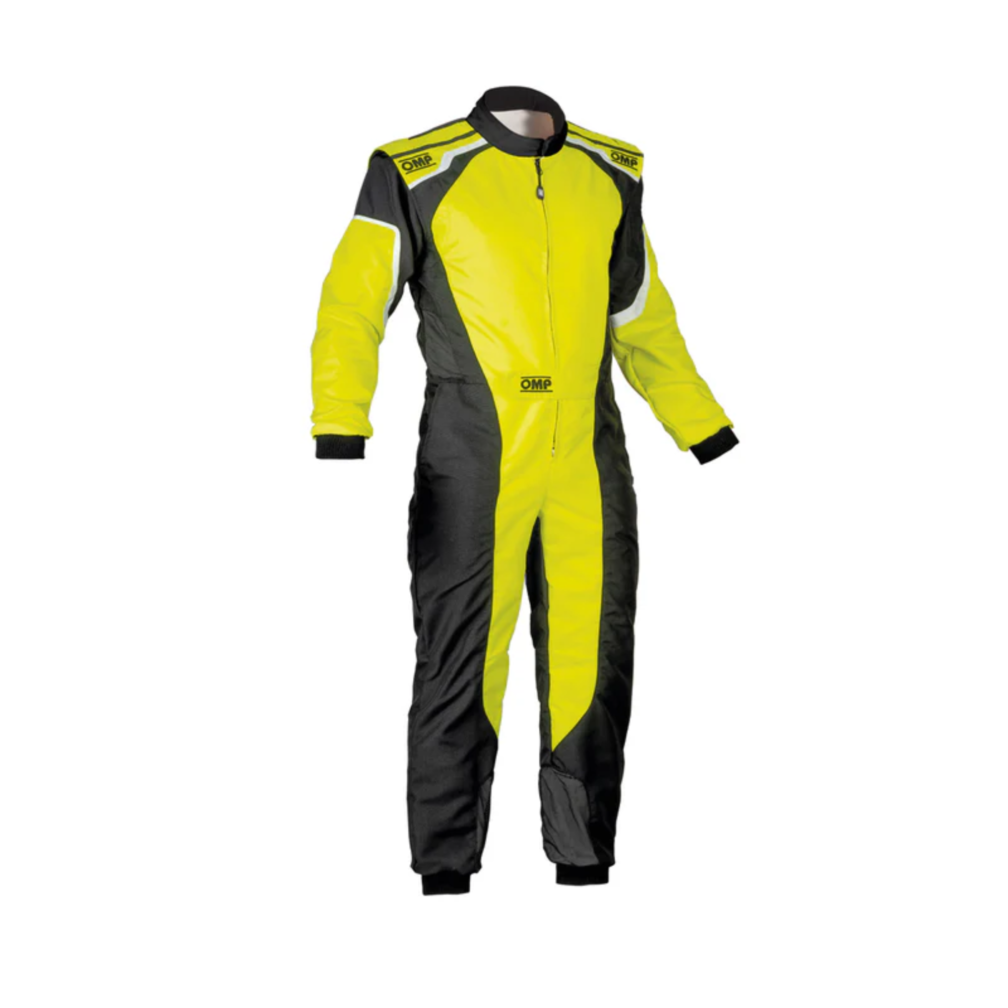 The black and yellow OMP KS-3 Youth Kart Racing Suit.
