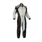 The silver and black OMP KS-3 Youth Kart Racing Suit.