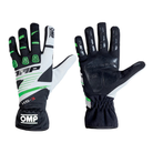 The black, green and white OMP KS-3 Youth Karting Gloves.