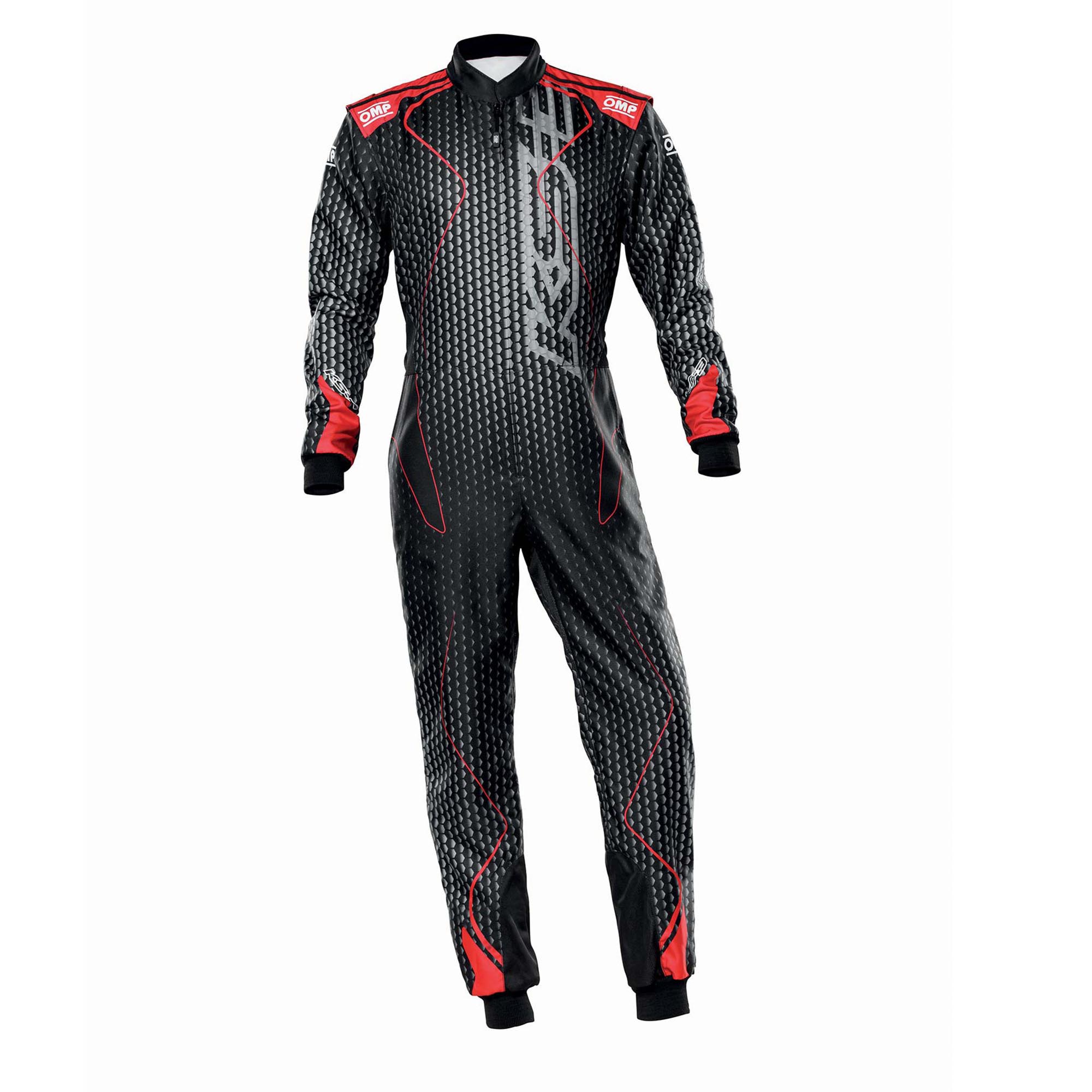 The black and red OMP KS-3R Art Kart Racing Suit.